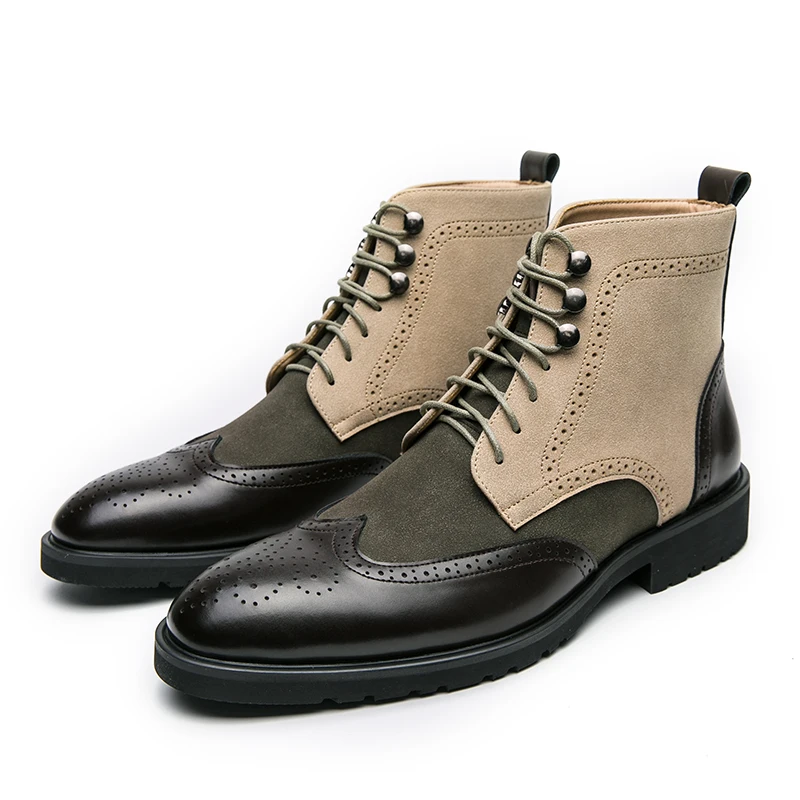 Men'S Shoes Brogues - Rétro noir haut hommes richelieu chaussures