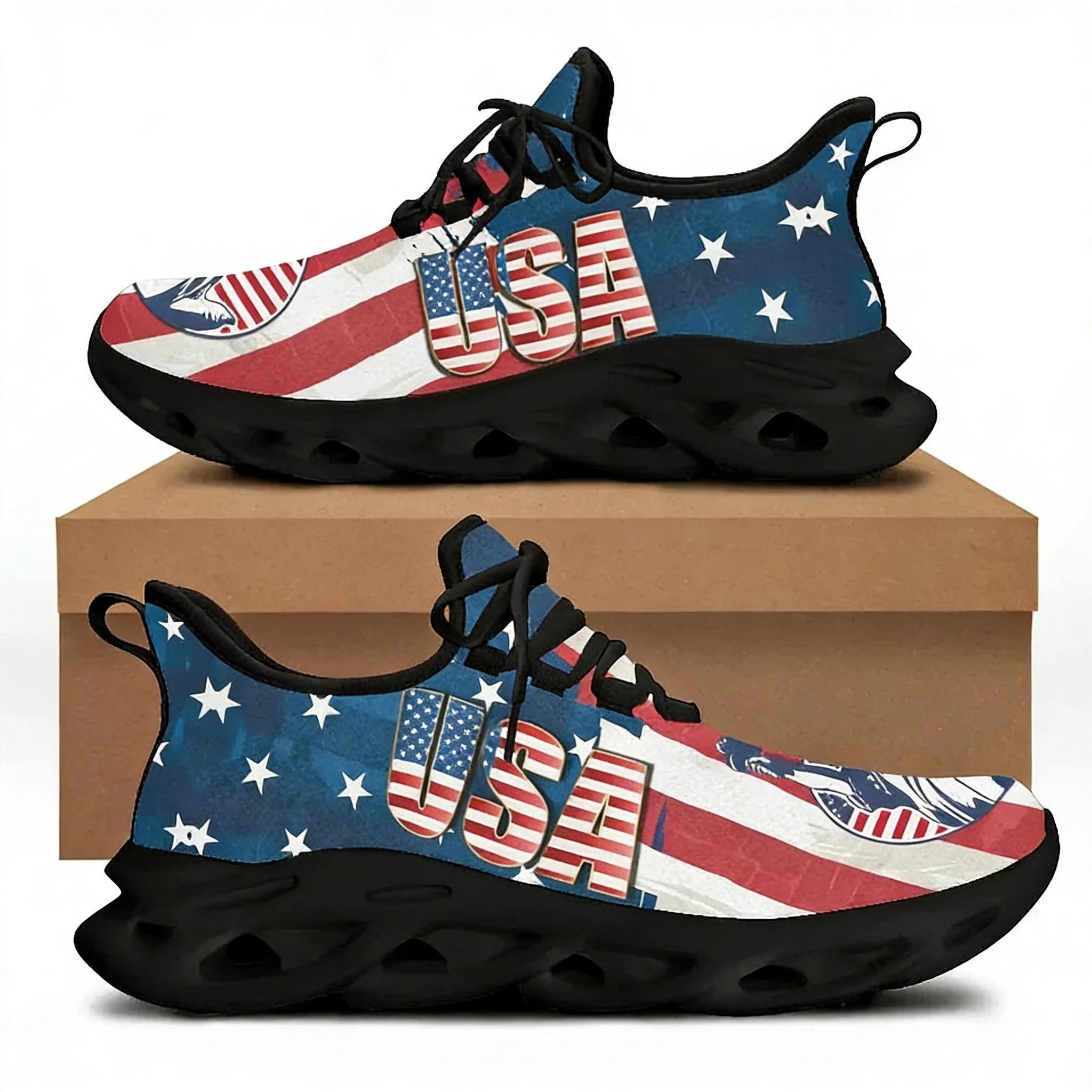 Men'S Shoes Liberty - Chaussures plates imprimées drapeau américain et