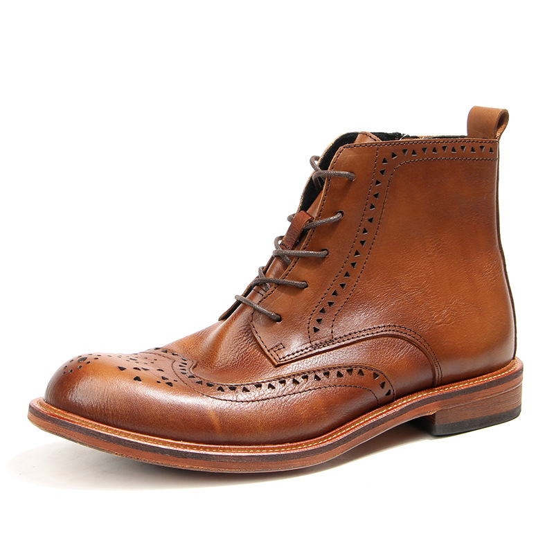 Men'S Shoes Brogues - Bottines Chelsea Vintage en cuir véritable