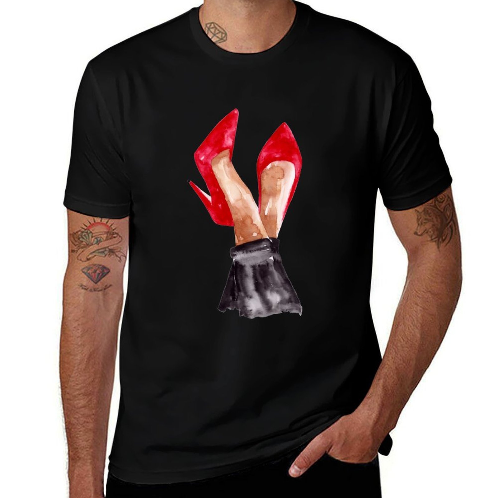 Men Shoes Illustration - T-shirt décontracté résistant à l'eau avec