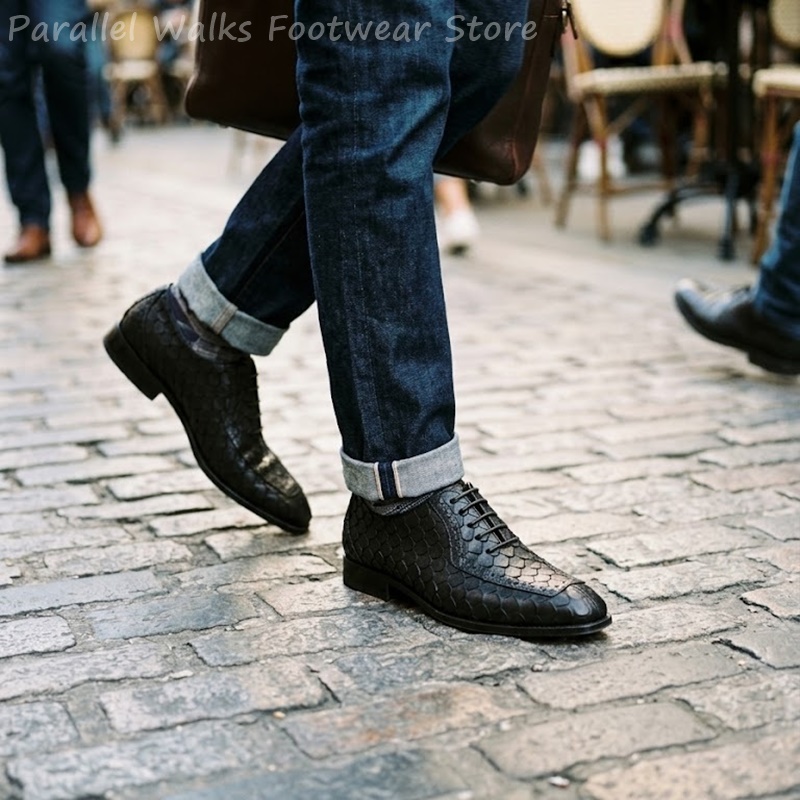 Men'S Shoes Brogues - Chaussures Oxford pour hommes en cuir