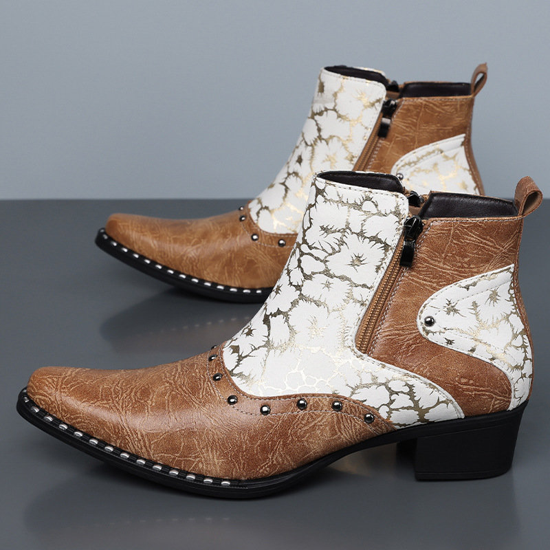 Men'S Shoes Brogues - Bottes Chelsea en cuir pour hommes,