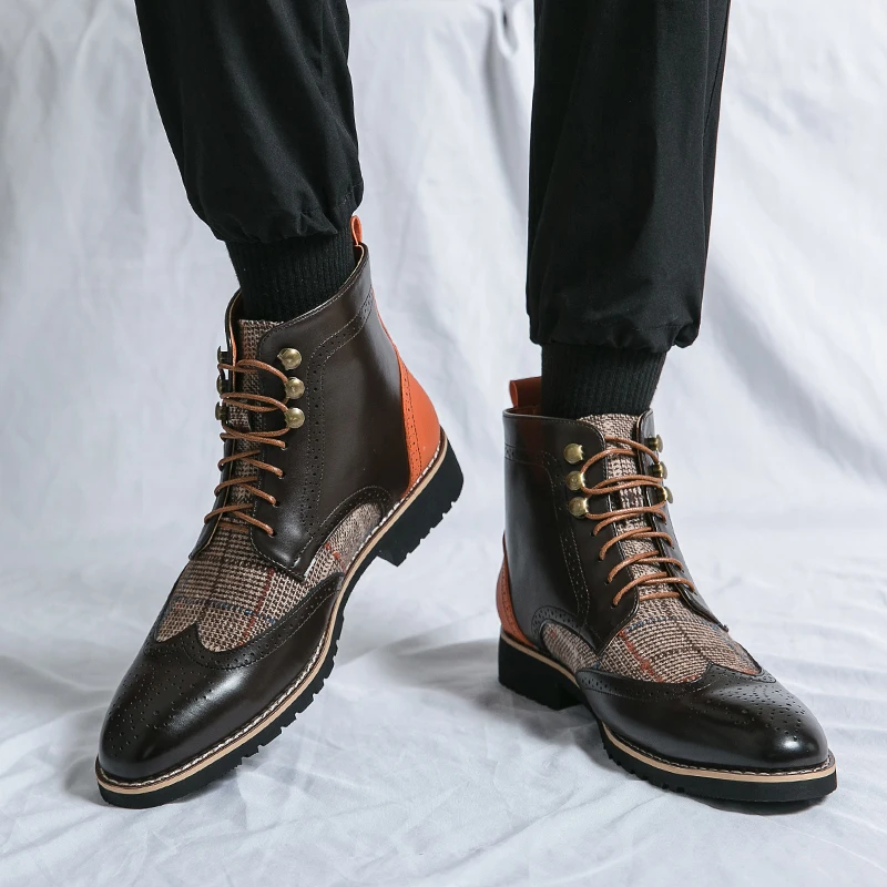 Rétro noir haut hommes richeli - Men'S Shoes Brogues avis et prix