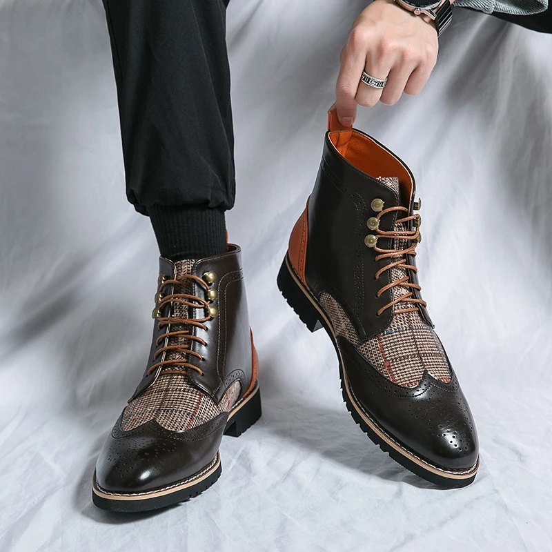 Rétro noir haut hommes richeli - Men'S Shoes Brogues avis et prix