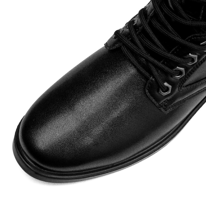 Bottes en cuir à tige haute, b - Men Shoes Black avis et prix